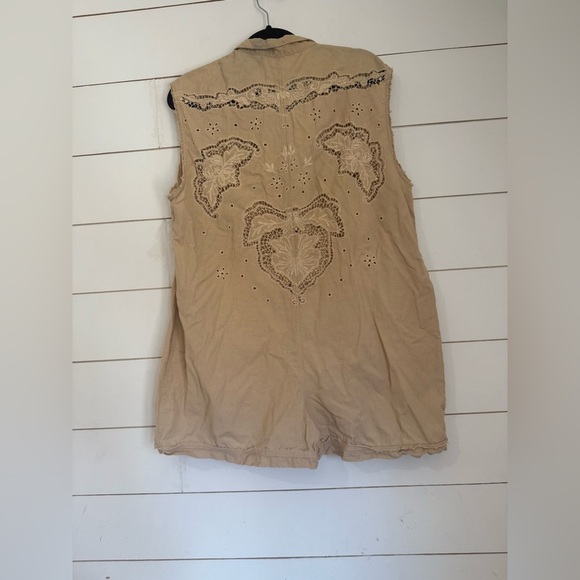 Intimately Free People Oversized Romper Embroidered The Jomo Festival Linen Sz S - Picture 11 of 14